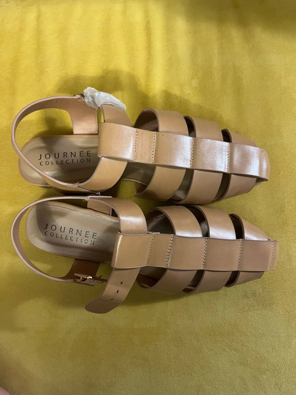 Journee Collection Women’s Nude Tan Strappy Gladiator Sandals